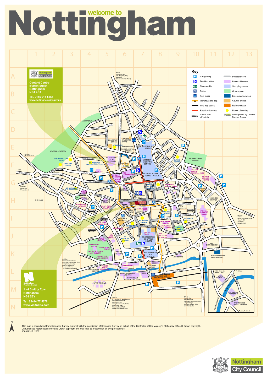 City Centre to Colwick S at D CORONERS ST R T (Approx