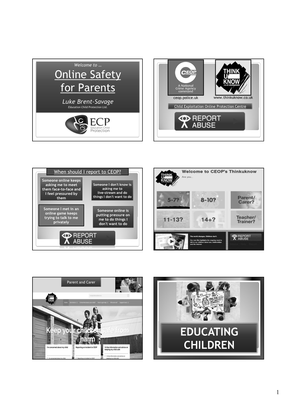 Online Safety for Parents EDUCATING CHILDREN