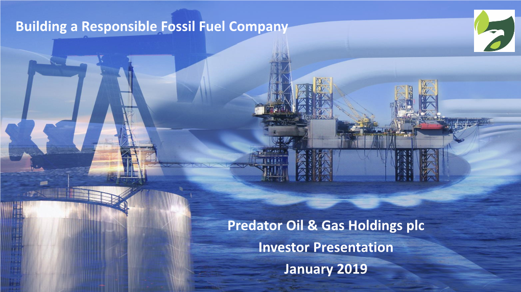 Predator Oil & Gas Holdings Plc Investor Presentation January 2019