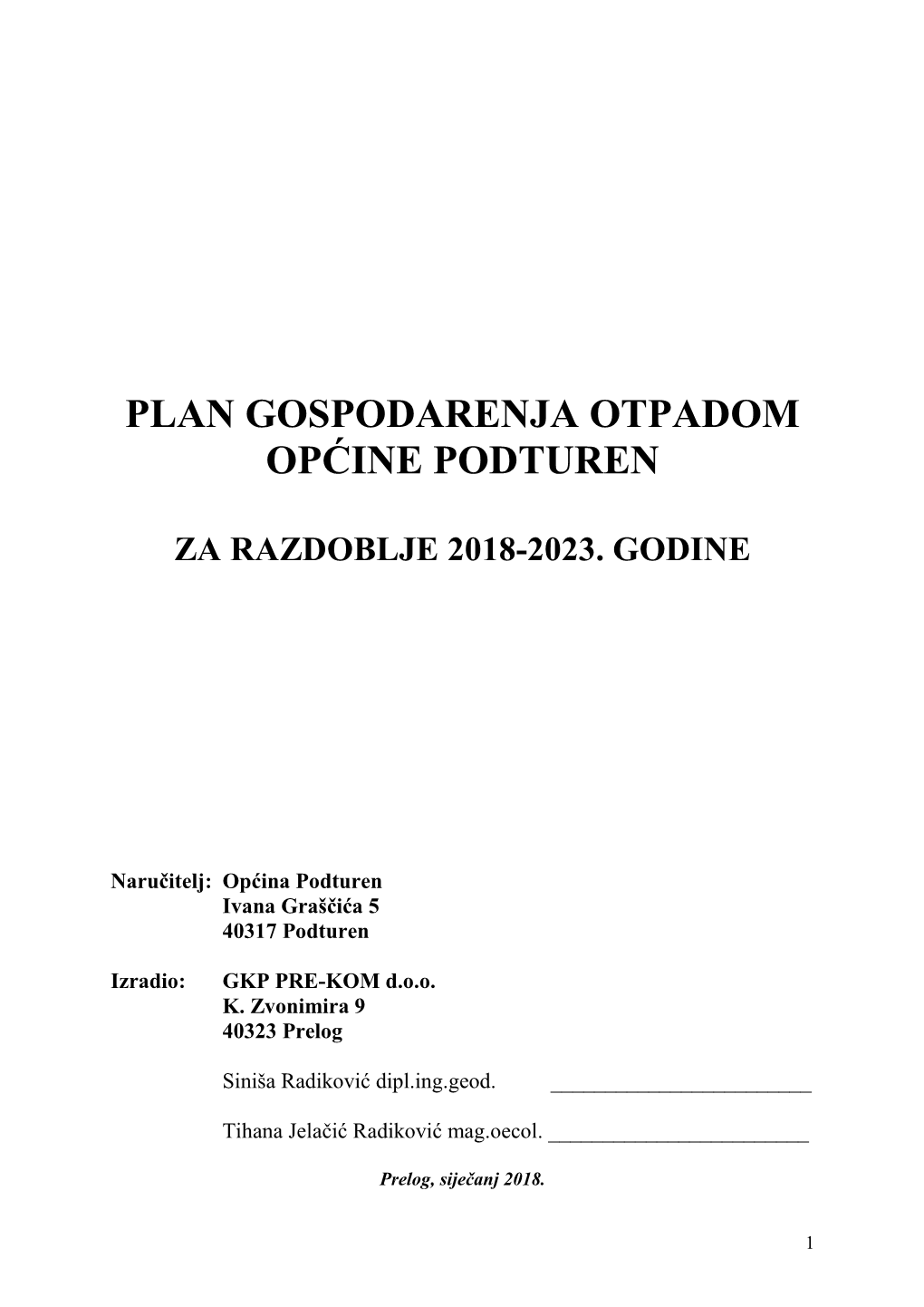 Plan Gospodarenja Otpadom Općine Podturen