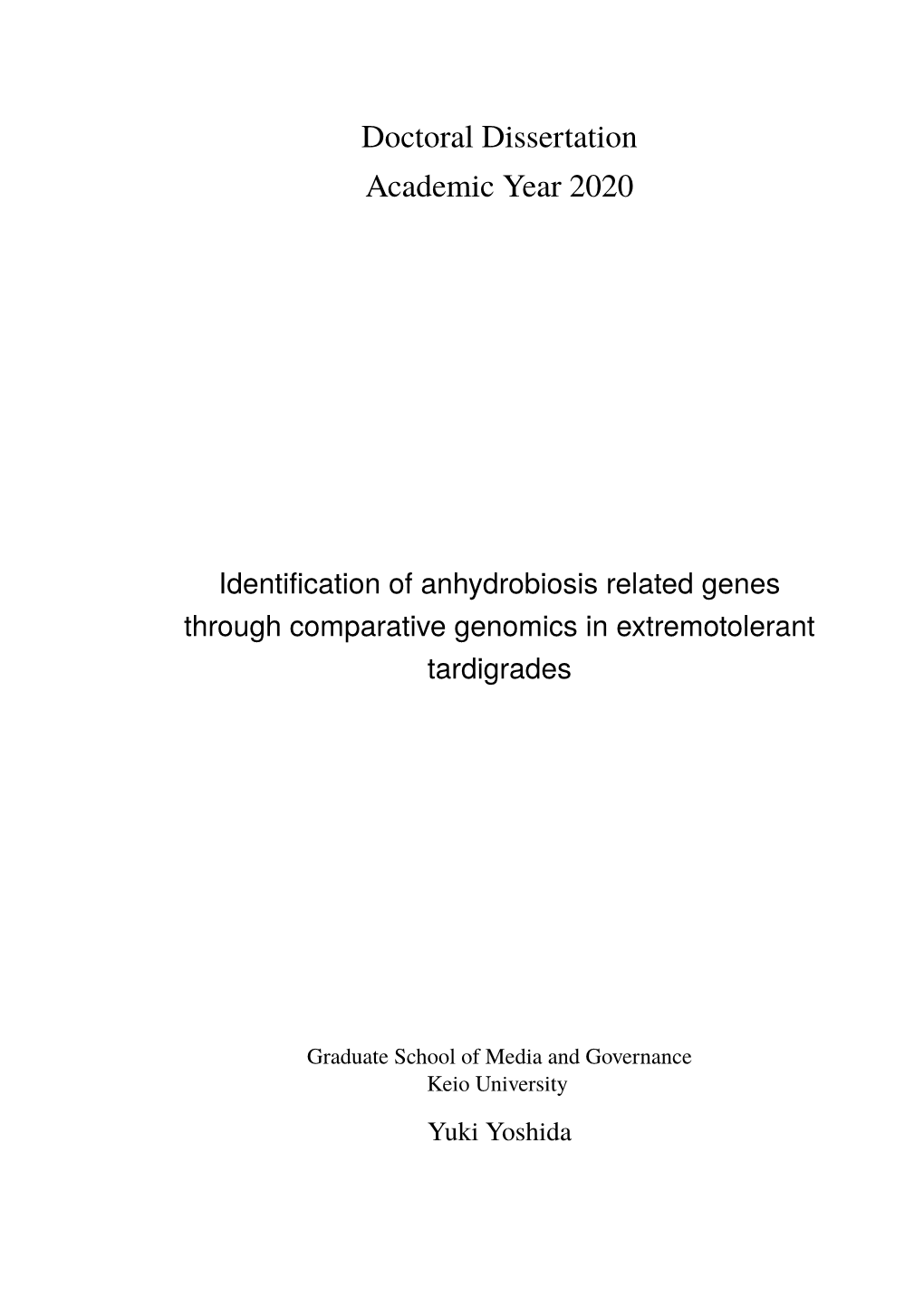 Identification of Anhydrobiosis Related Genes Through Comparative