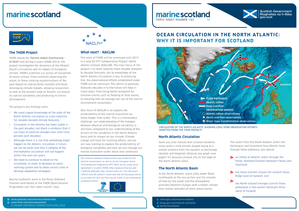 Ocean Circulation in the North Atlantic: Why It Is Important for Scotland Nacli