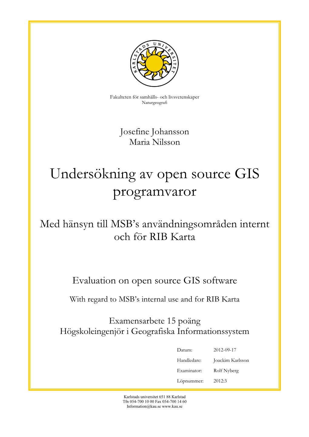 Undersökning Av Open Source GIS Programvaror