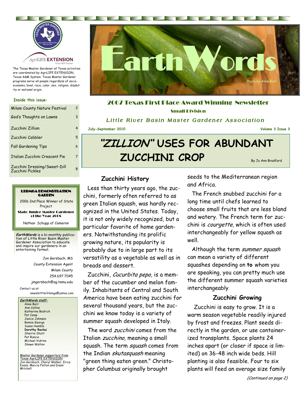 Earthwords Are Coordinated by Agrilife EXTENSION, Texas A&M System