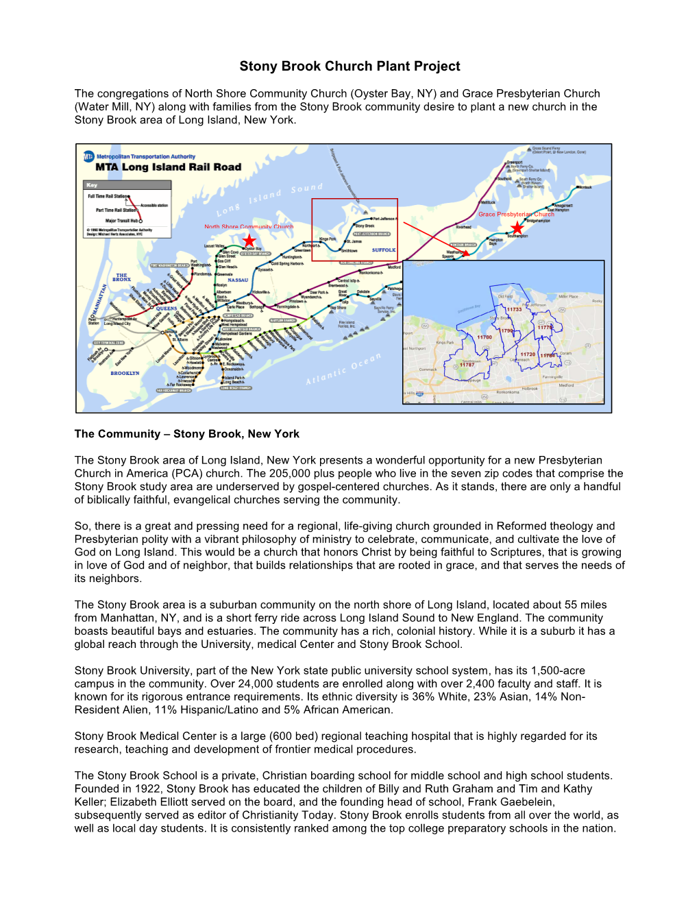 Stony Brook Church Plant Project