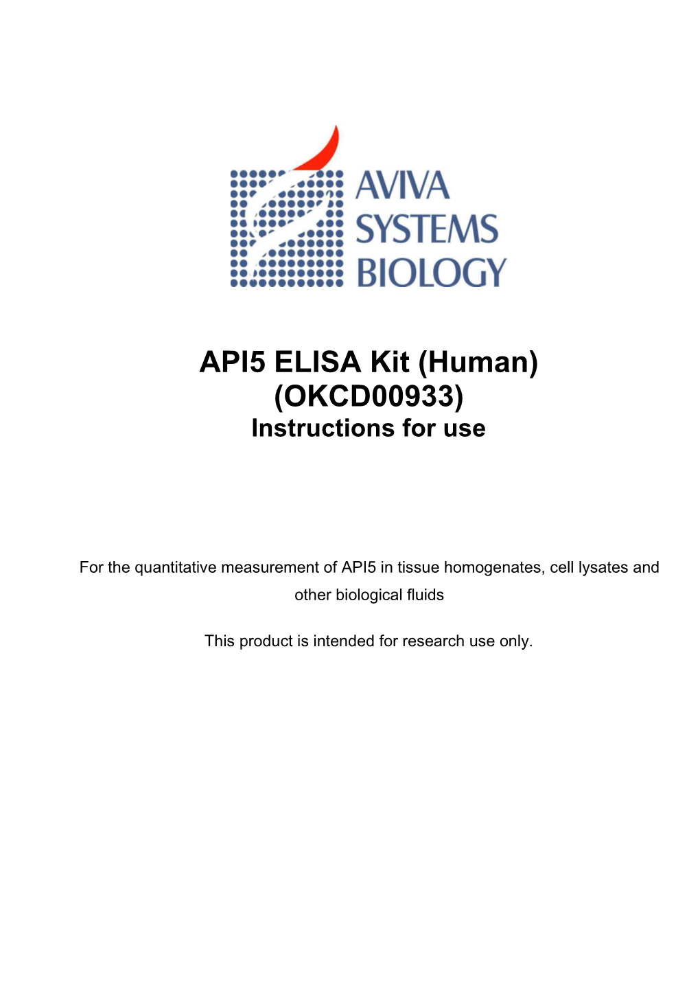 API5 ELISA Kit (Human) (OKCD00933) Instructions for Use