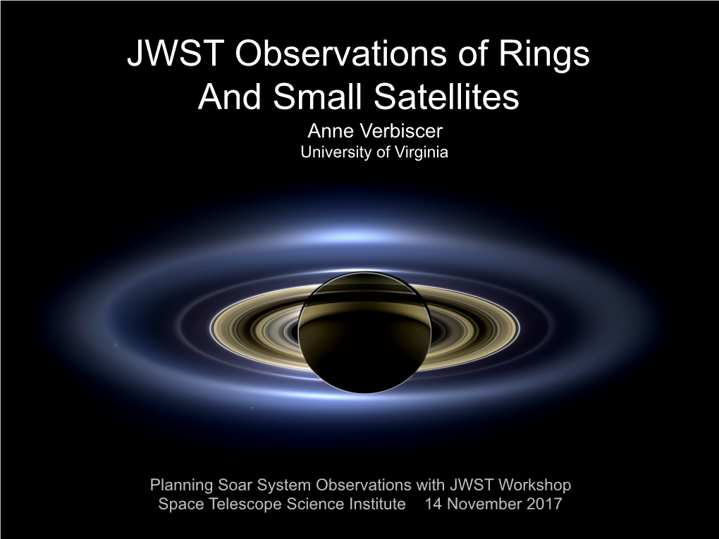 JWST Observations Fo Rings and Small Satellites