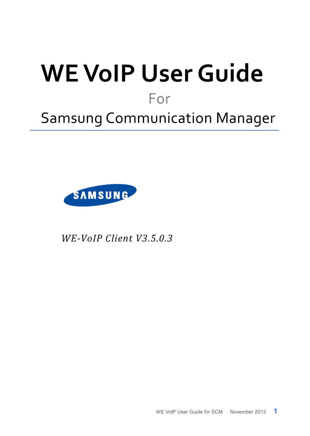 Samsung WE Voip User Guide For