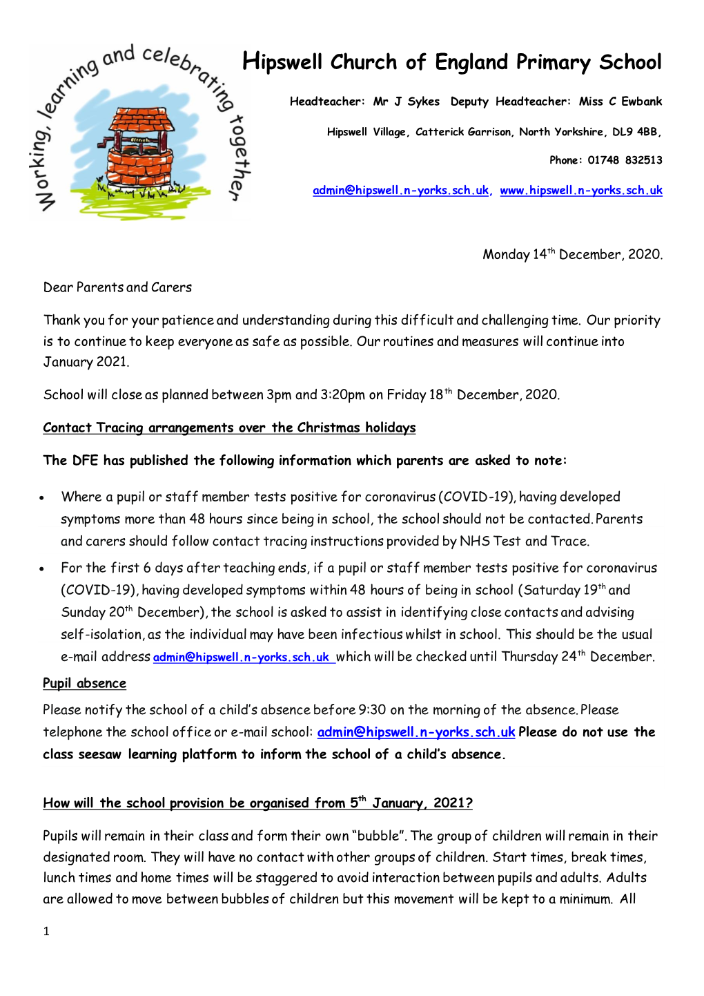 14Th December Latest Covid Information