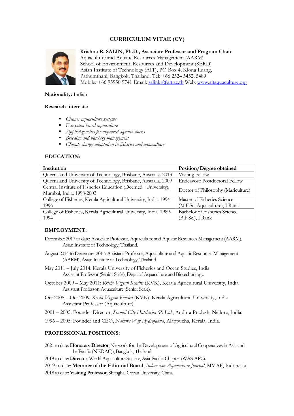 Curriculum Vitae (Cv)