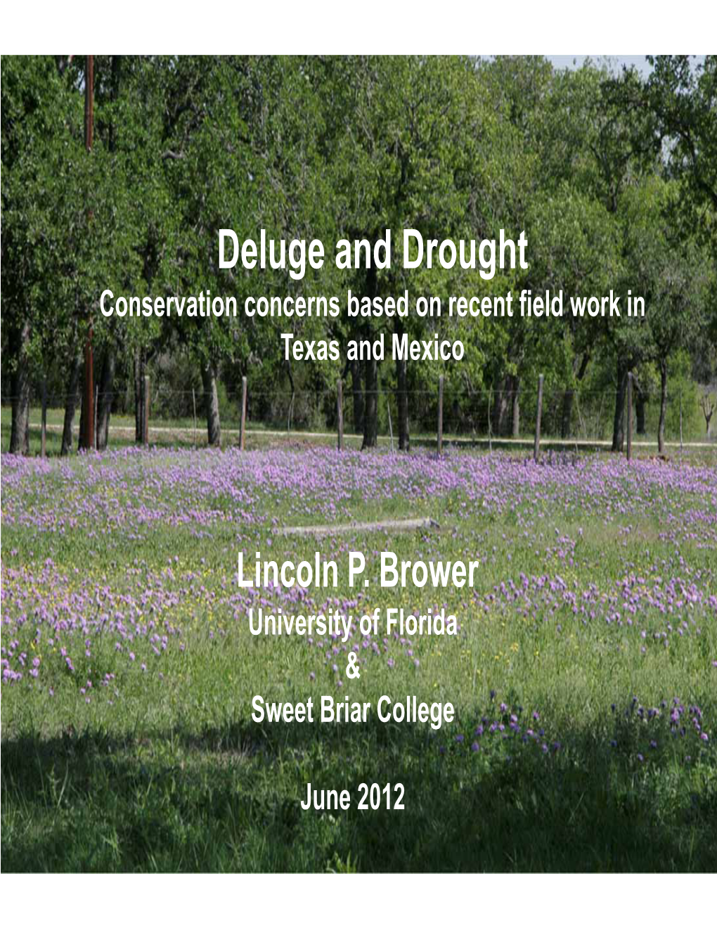 Deluge and Drought Conservation Concerns Based on Recent Field Work in Texas and Mexico