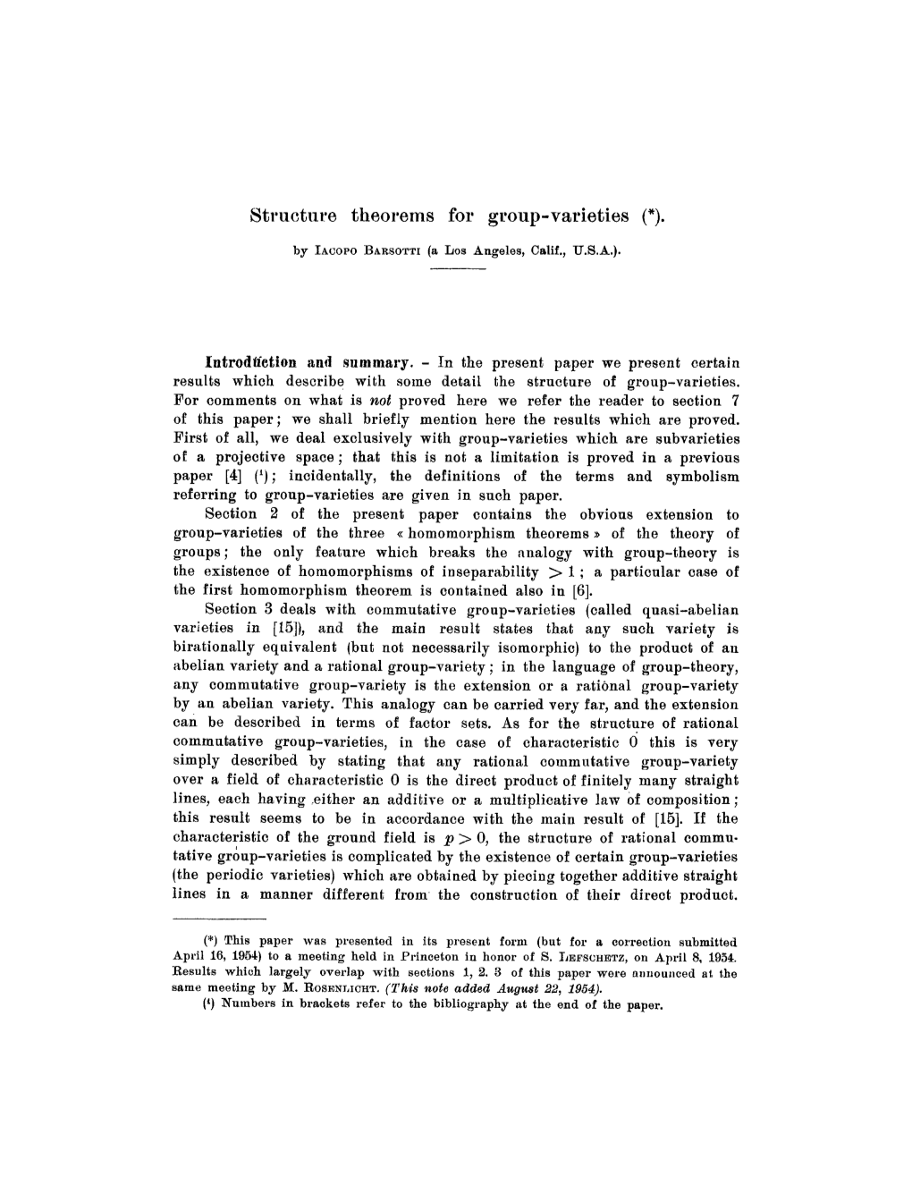 Structure Theorems for Group-Varieties (')