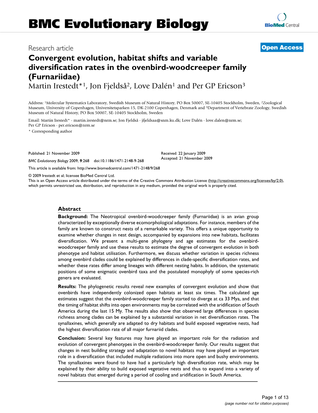 Convergent Evolution, Habitat Shifts and Variable Diversification Rates In