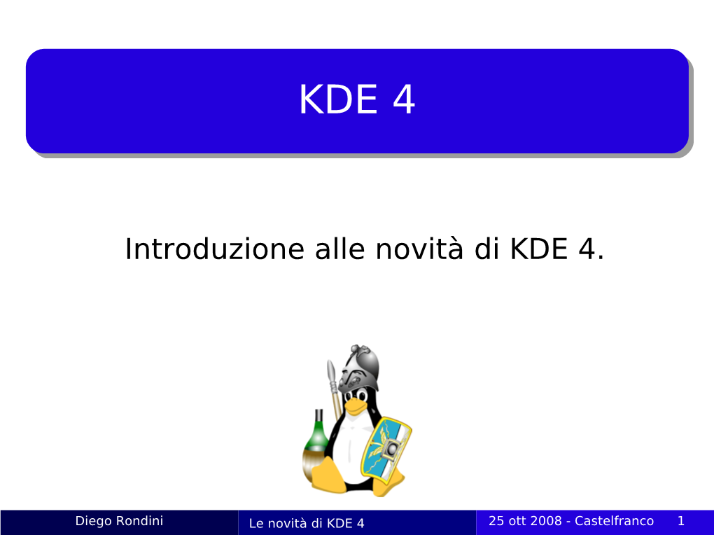 Introduzione Alle Novità Di KDE 4