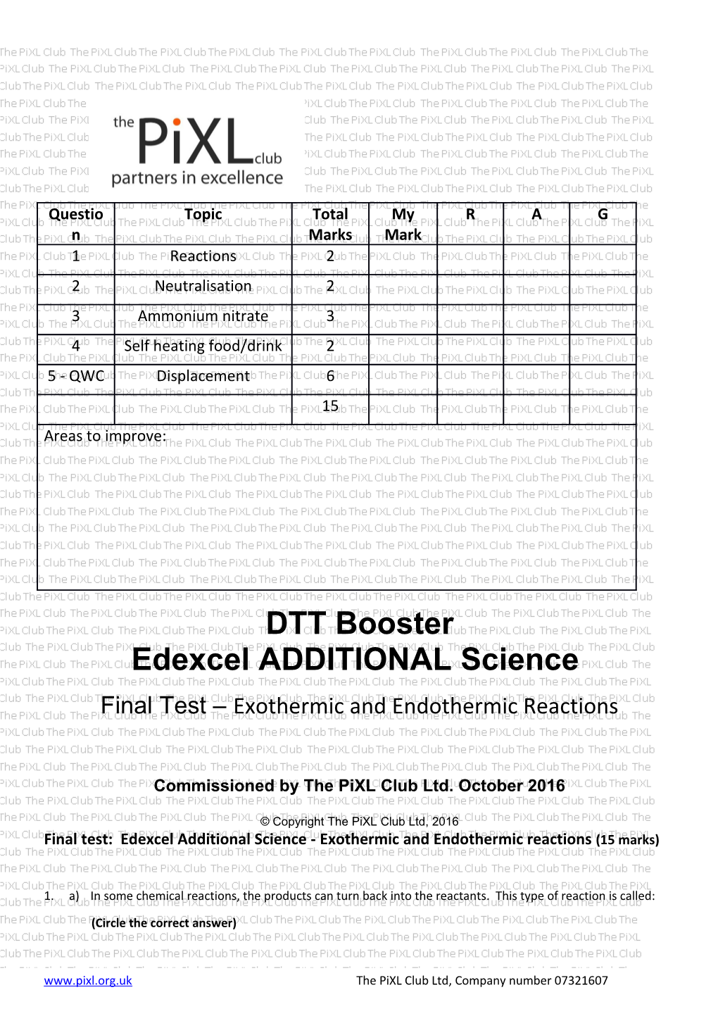 Edexcel ADDITIONAL Science