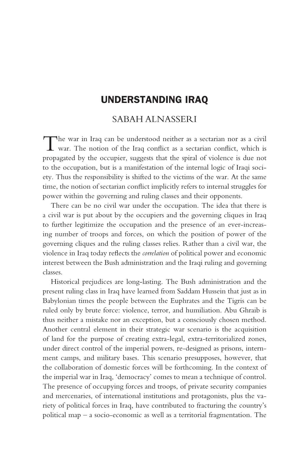 Understanding Iraq