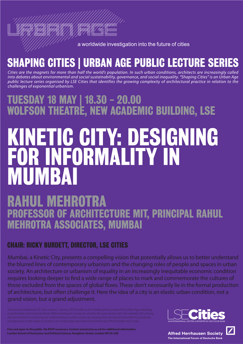 Rahul Mehrotra Professor of Architecture MIT, Principal Rahul Mehrotra Associates, Mumbai