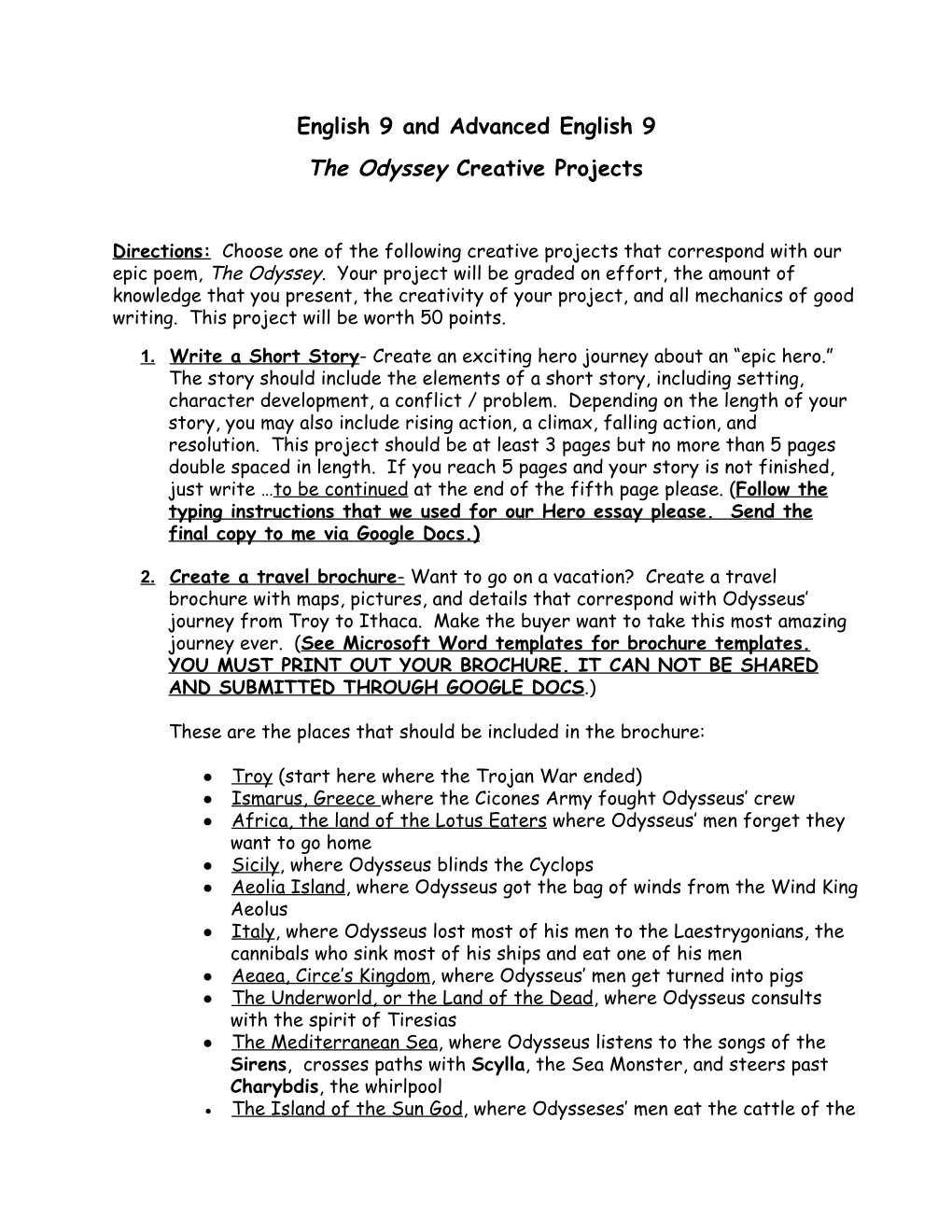 The Odyssey Creative Projects