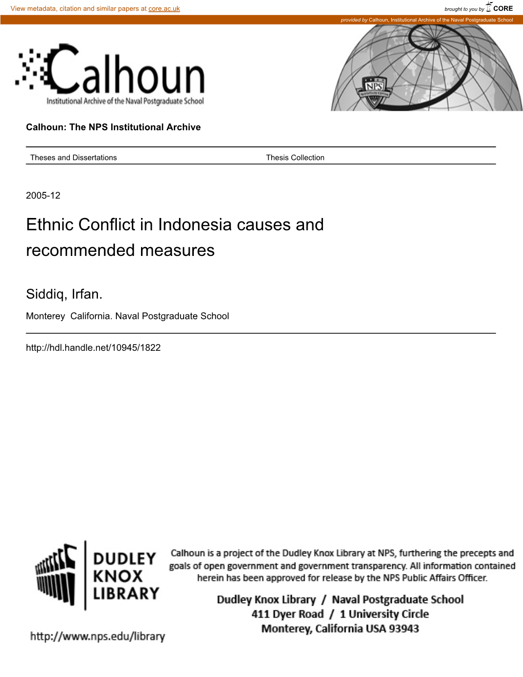 Ethnic Conflict in Indonesia Causes and Recommended Measures