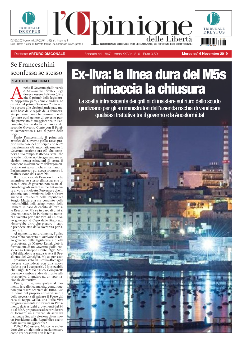 Ex-Ilva: La Linea Dura Del M5s Minaccia La Chiusura