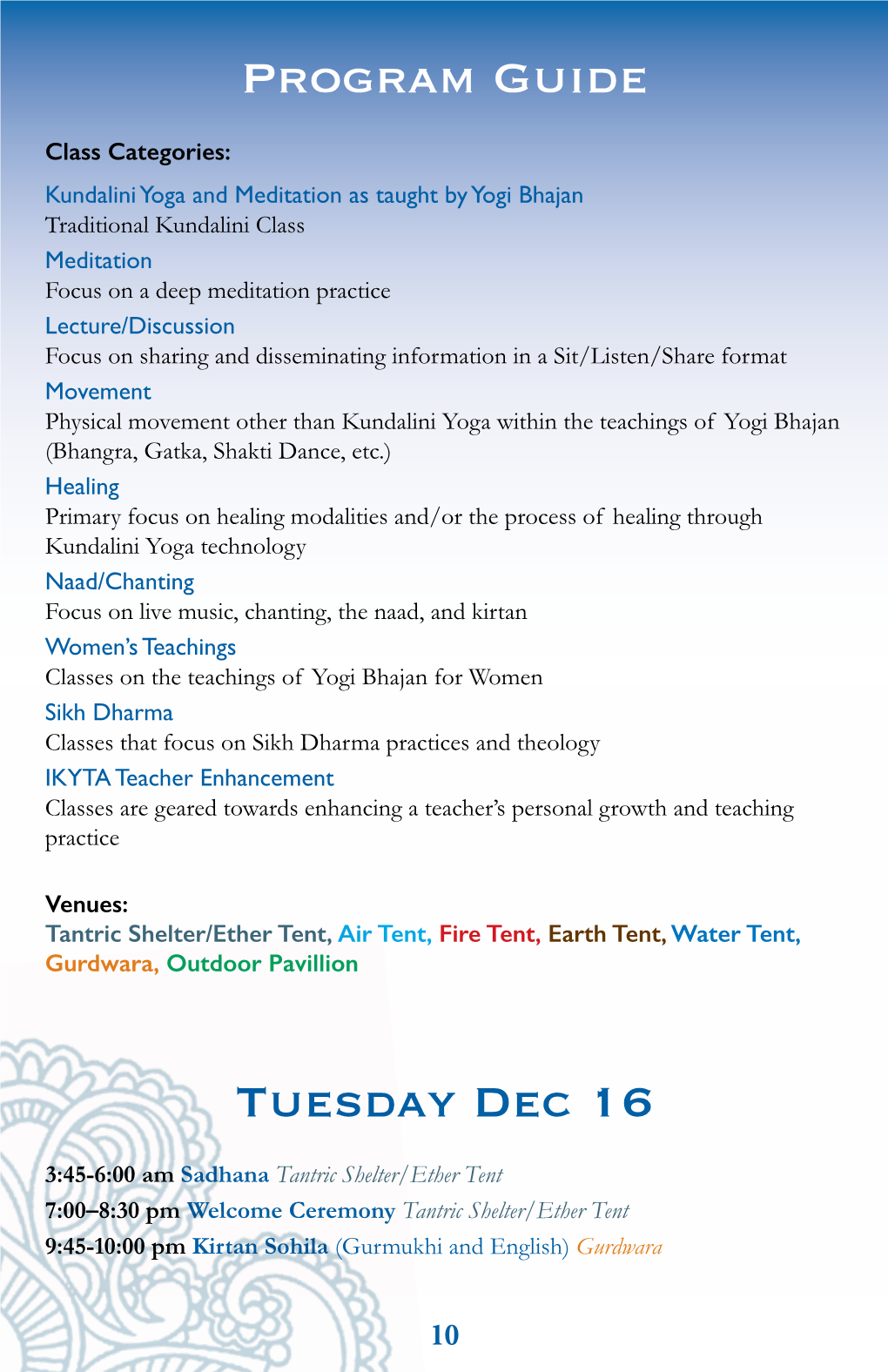 Program Guide Tuesday Dec 16