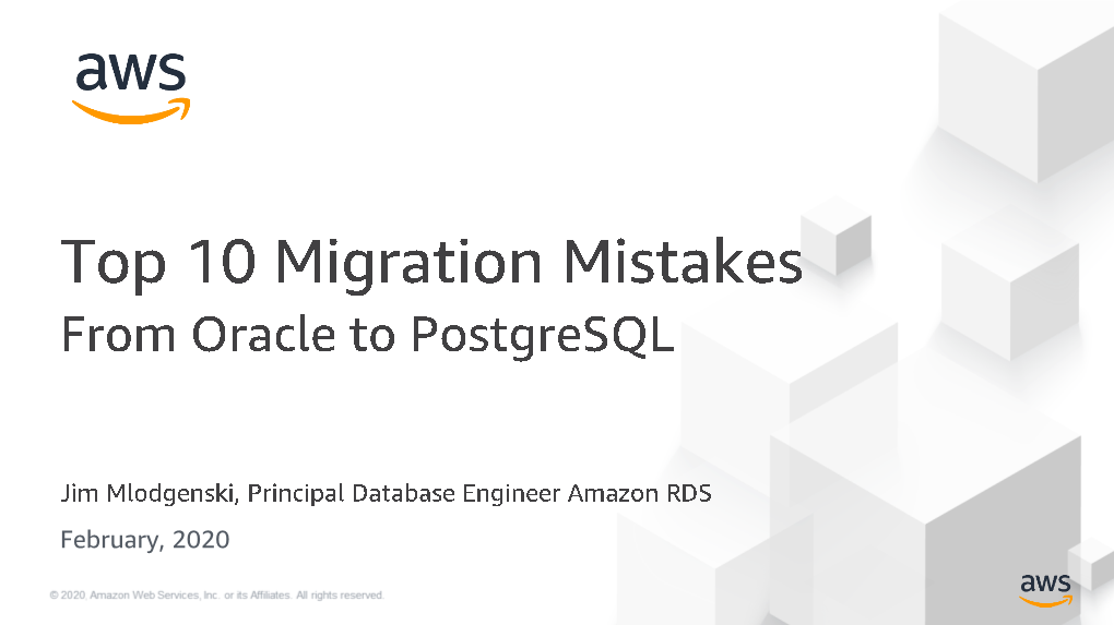 February, 2020 Amazon Relational Database Service (Amazon RDS) Managed Relational Database Service with Your Choice of Database Engine