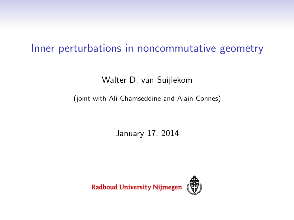 Inner Perturbations in Noncommutative Geometry