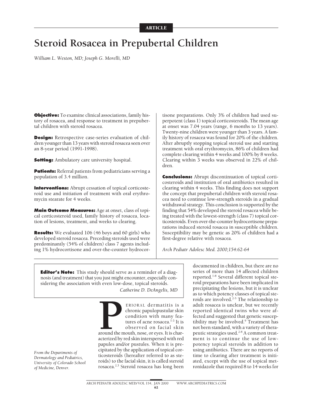 Steroid Rosacea in Prepubertal Children