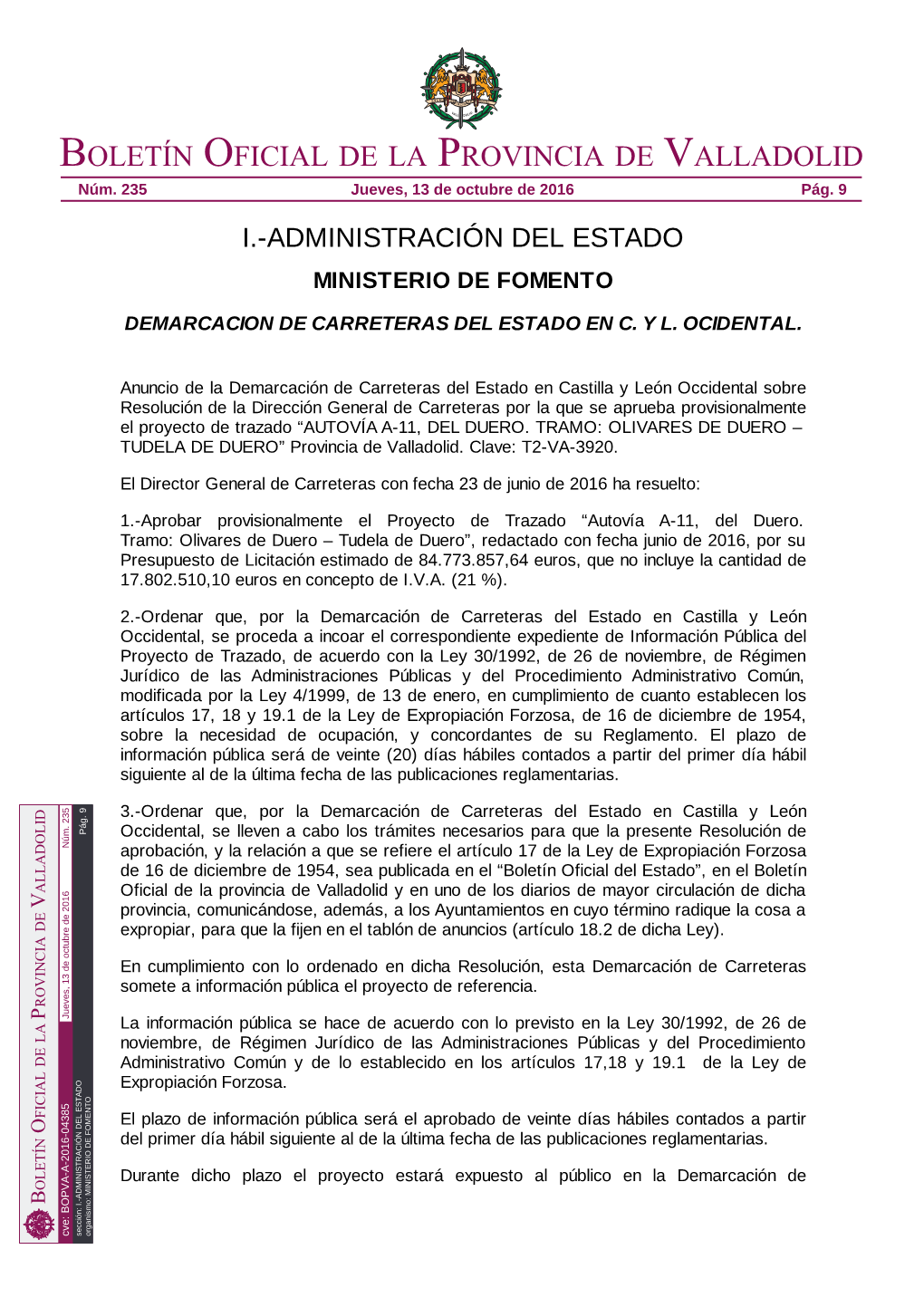 Administración Del Estado Ministerio De Fomento