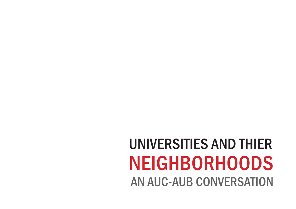 Neighborhoods an Auc-Aub Conversation Table of Contents