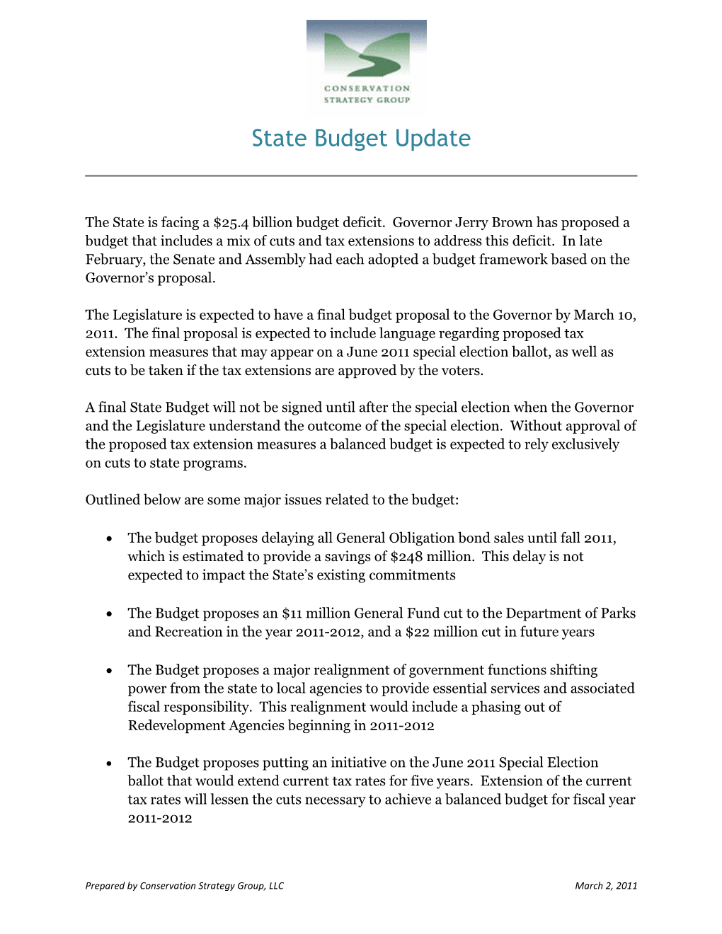 State Budget Update