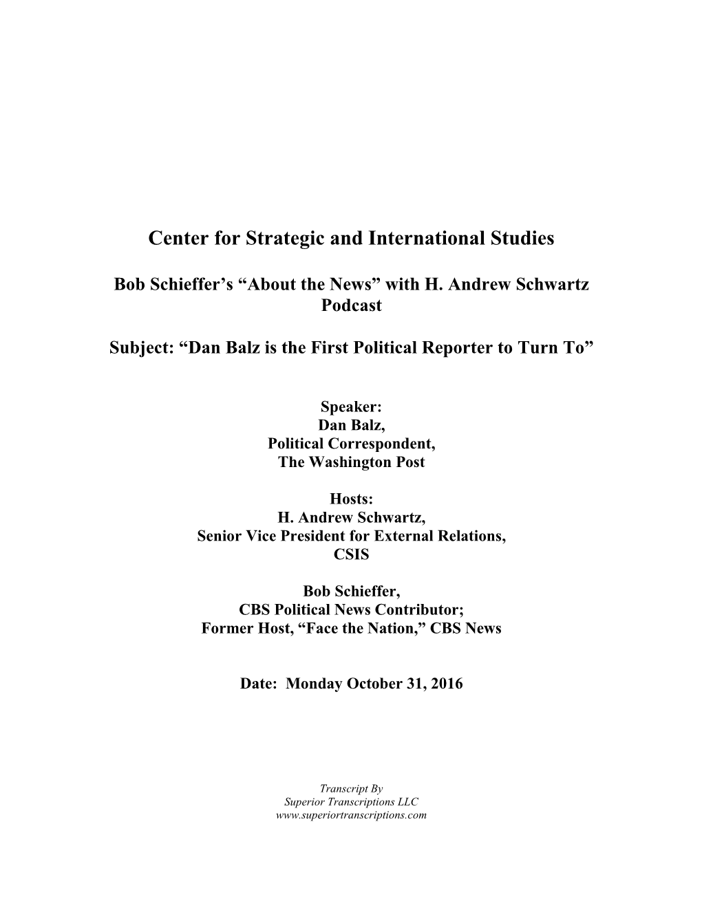 Center for Strategic and International Studies