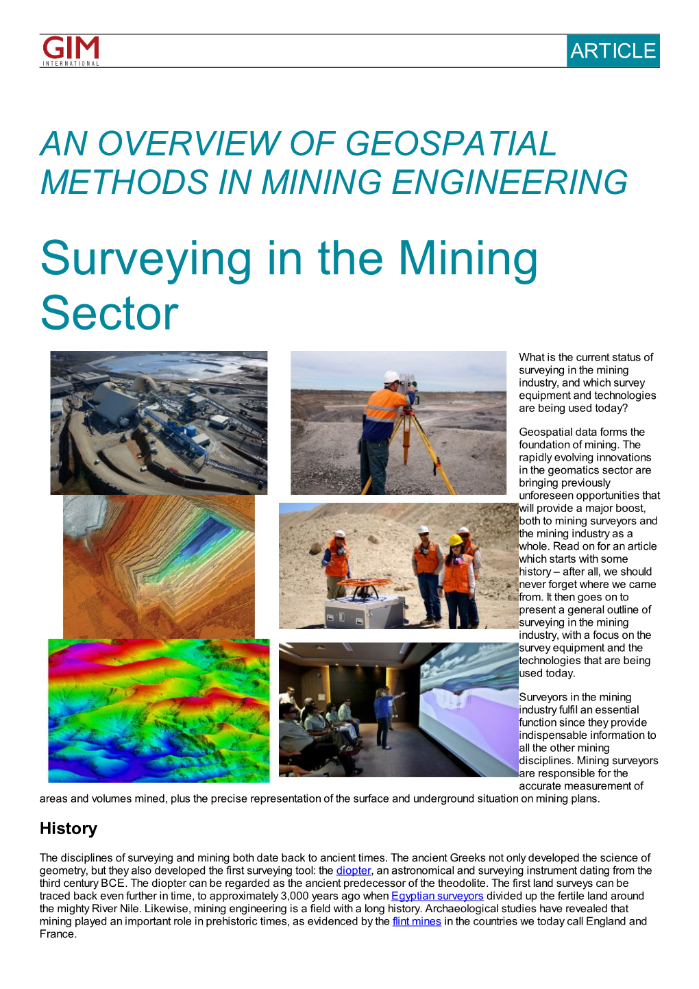 Surveying in the Mining Sector