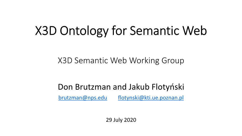 X3D Ontology for Semantic Web