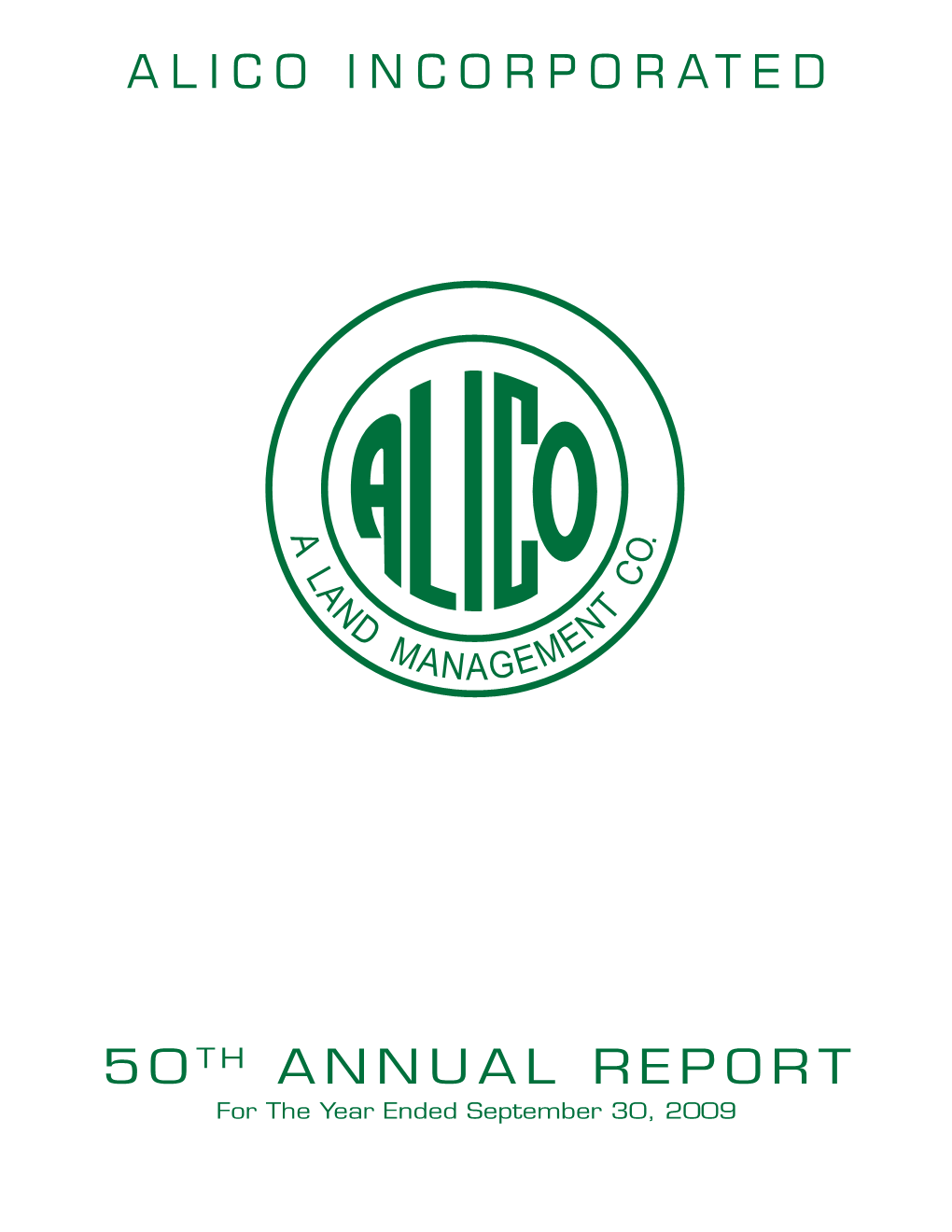 Alico Incorporated 50Th Annual Report