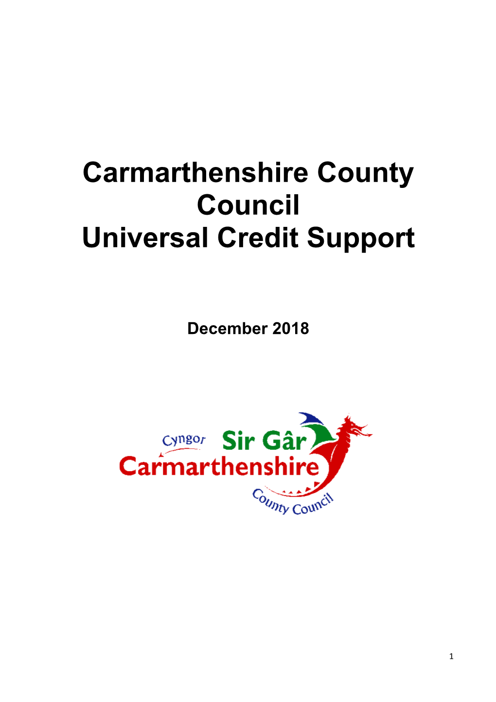Carmarthenshire County Council Universal Credit Support