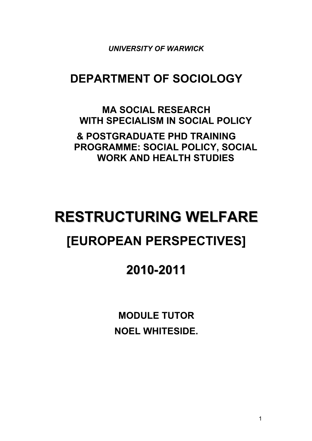 MA Social Research with Specialism in Social Policy