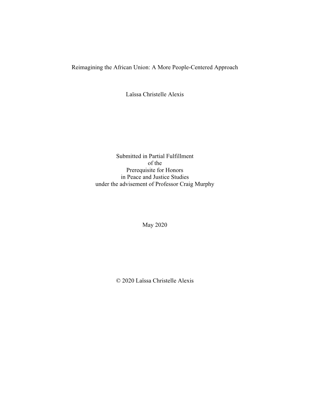 Reimagining the African Union: a More People-Centered Approach