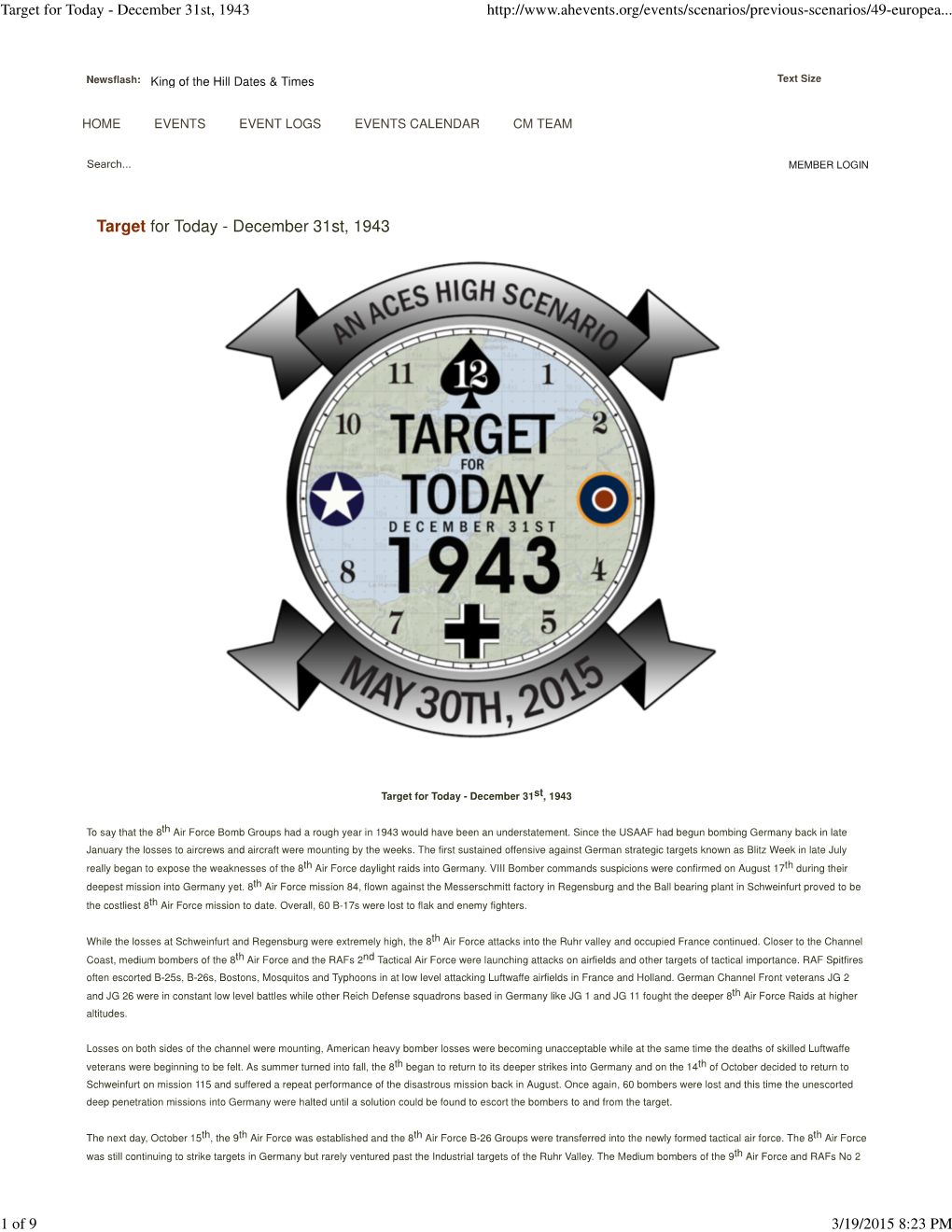 Target for Today - December 31St, 1943