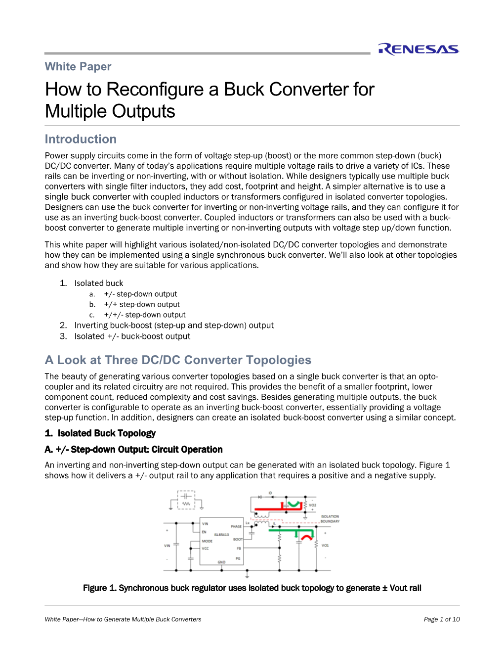 How to Reconfigure a Buck Converter for Multiple Outputs