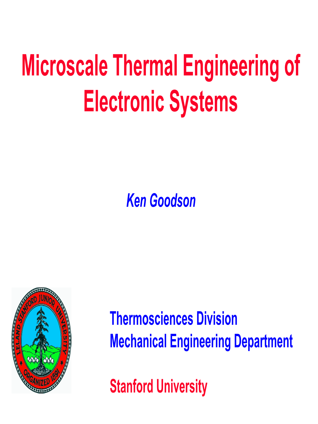 Microscale Thermal Engineering of Electronic Systems