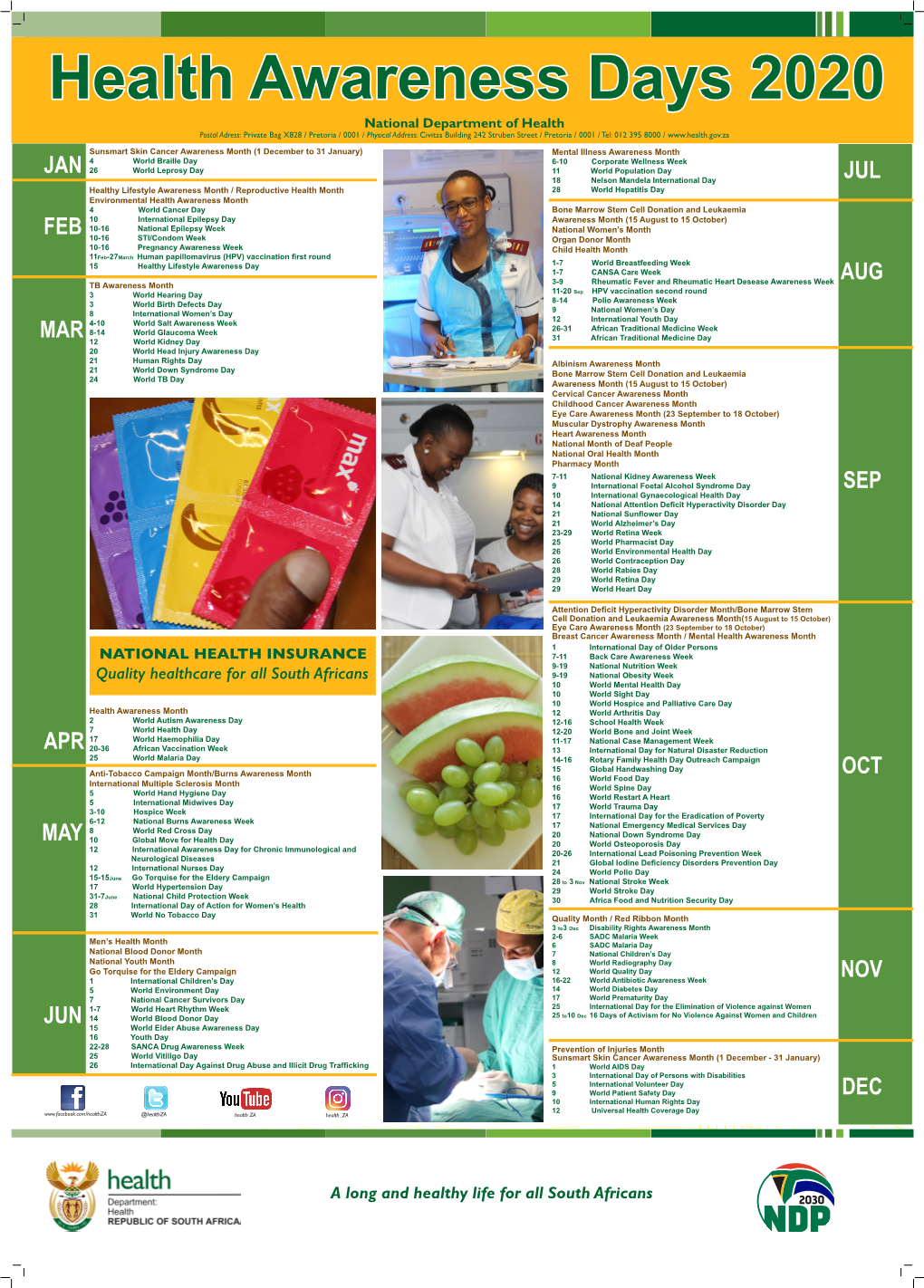 2020 Health Awareness Calendar