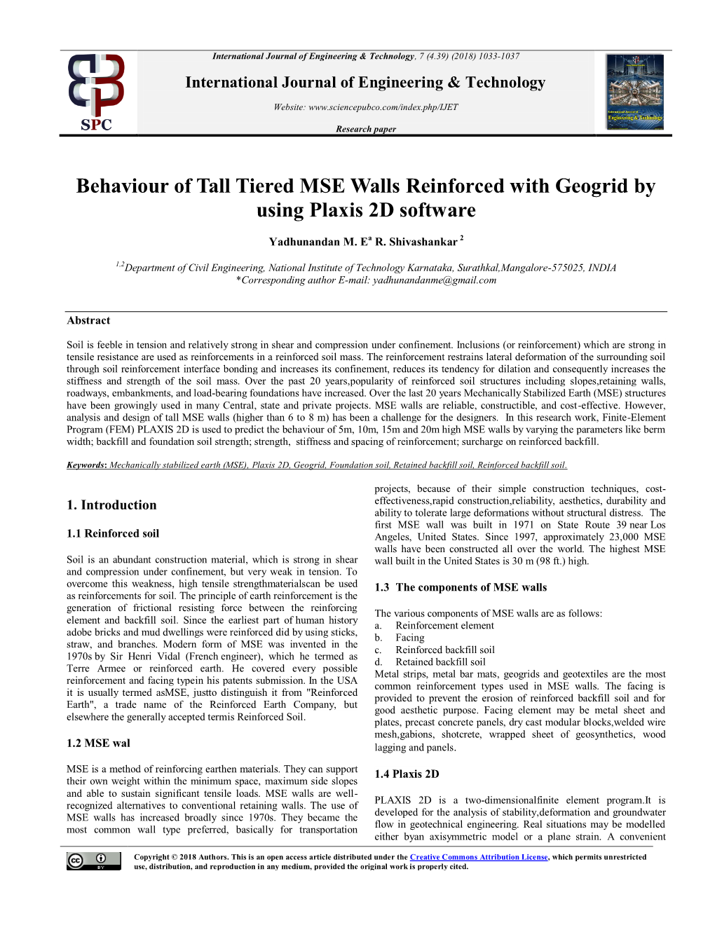 Behaviour of Tall Tiered MSE Walls Reinforced with Geogrid by Using Plaxis 2D Software