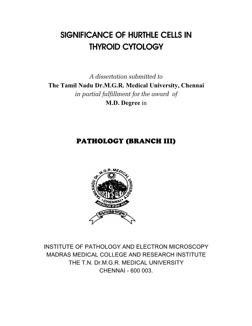 Significance of Hurthle Cells in Thyroid Cytology