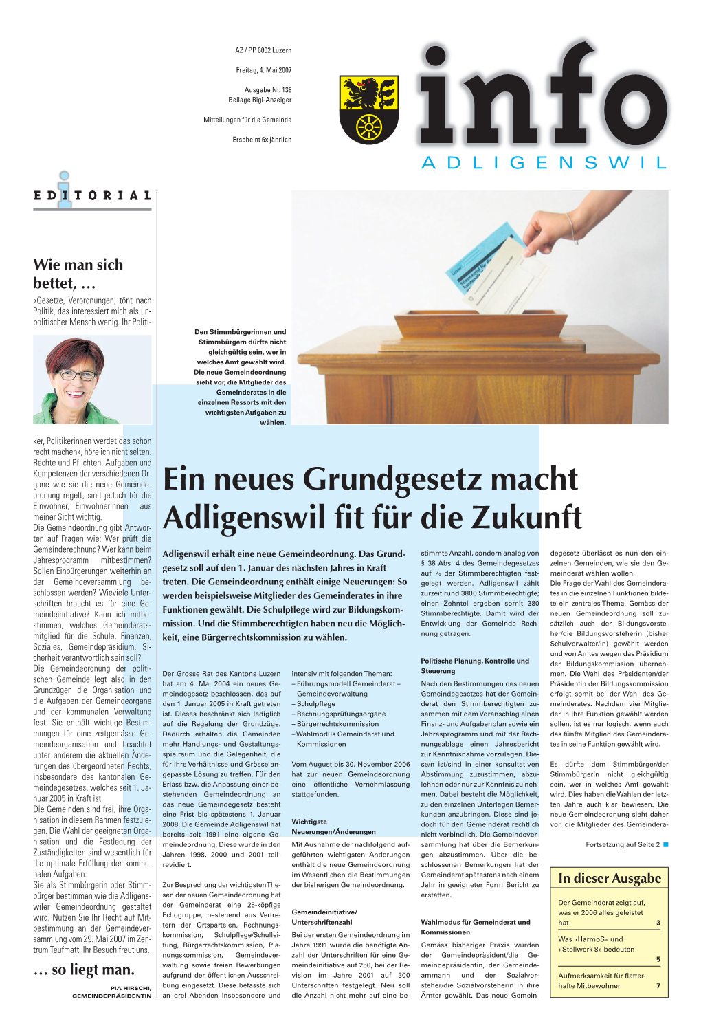 Info Adligenswil Ausgabe Nr. 138 Vom 04.05