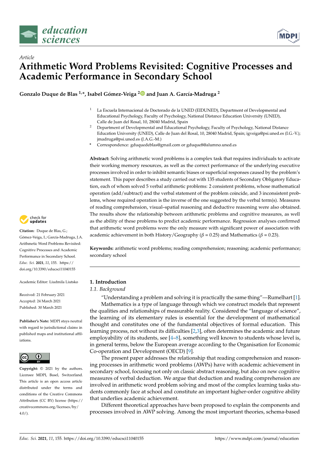 Arithmetic Word Problems Revisited: Cognitive Processes and Academic Performance in Secondary School