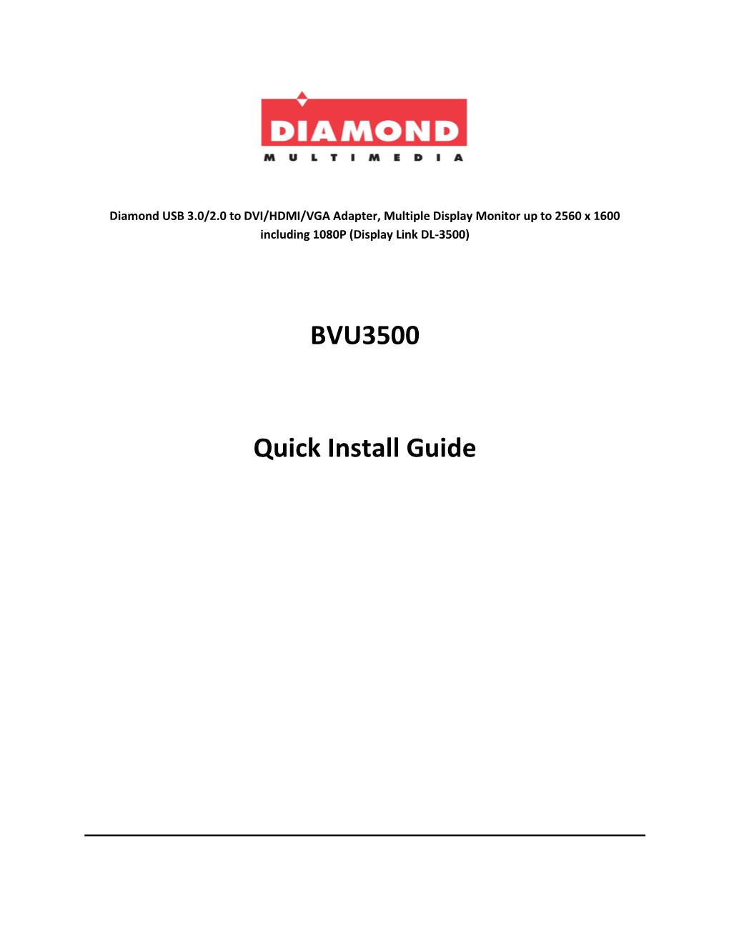 BVU3500 Quick Install Guide