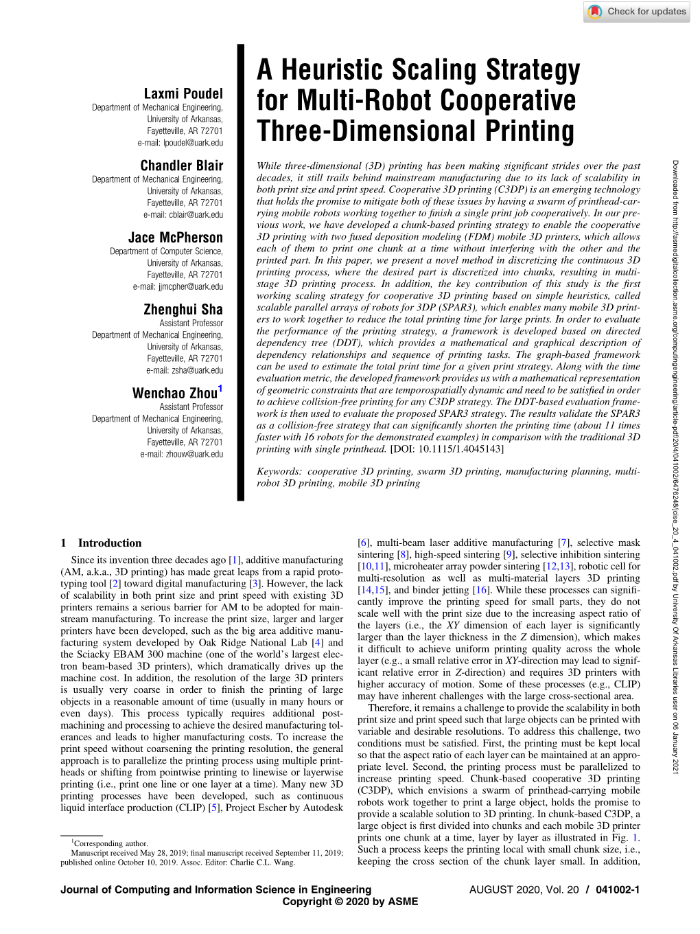 A Heuristic Scaling Strategy for Multi-Robot Cooperative Three