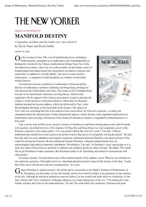 Manifold Destiny: the New Yorker