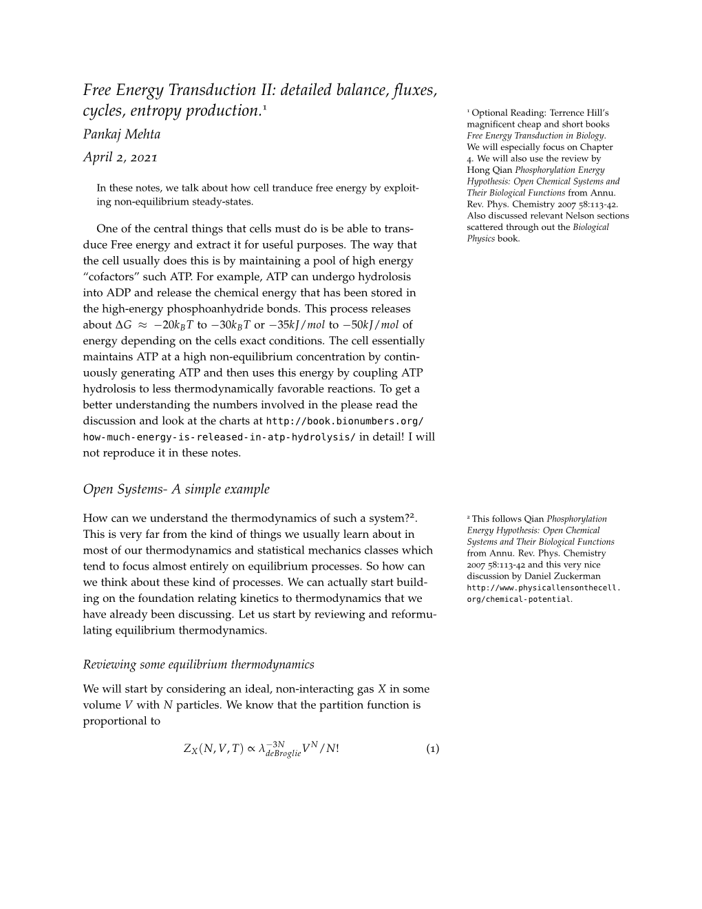 Free Energy Transduction Ii: Detailed Balance, Fluxes, Cycles, Entropy Production